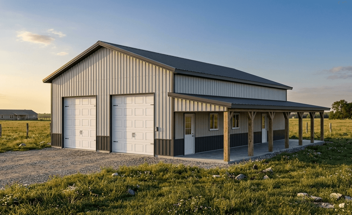 The Lander 32x48 pole barn — image 1