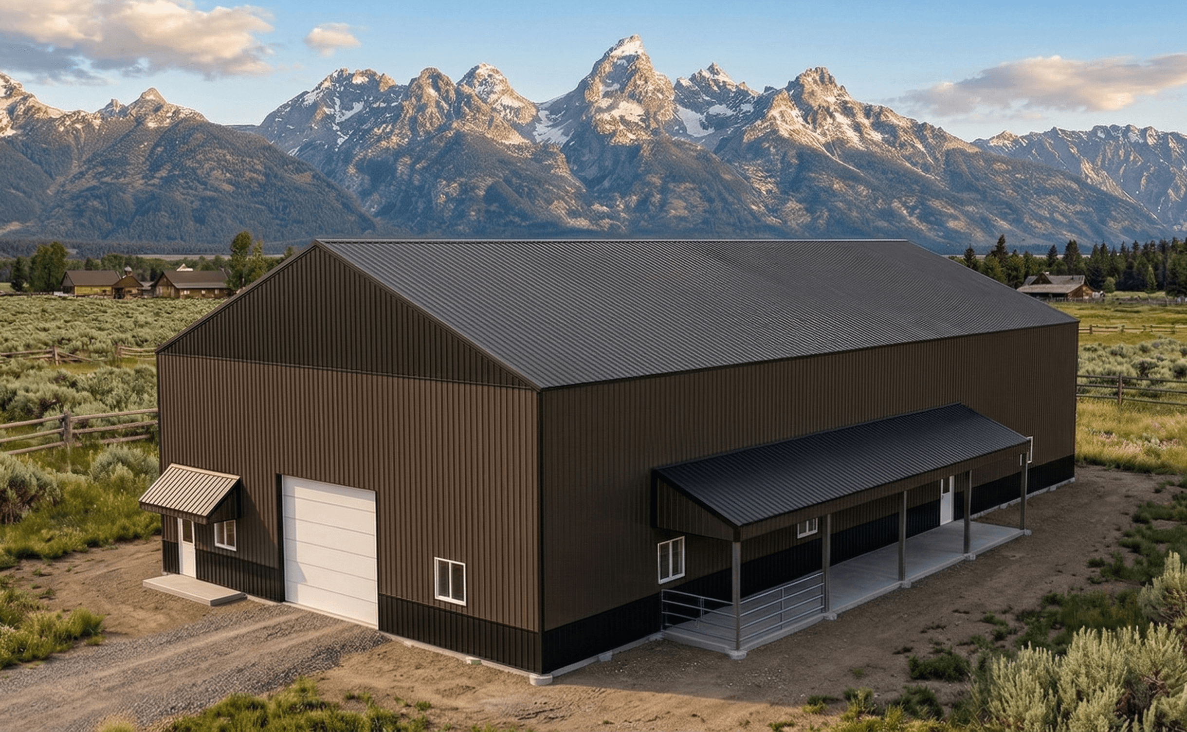 The Teton 60x120 pole barn — image 1